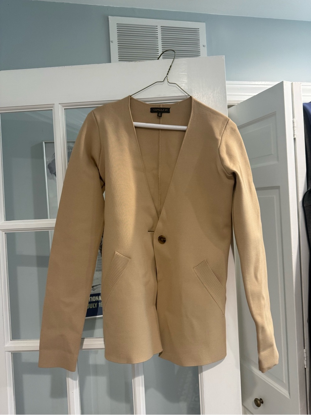 Capsule 121 Beige Single-Button sweater blazer M